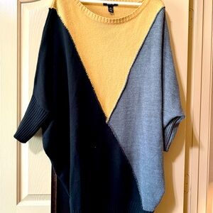 Style & company, three color tunic sweater. Black tan and  gray.